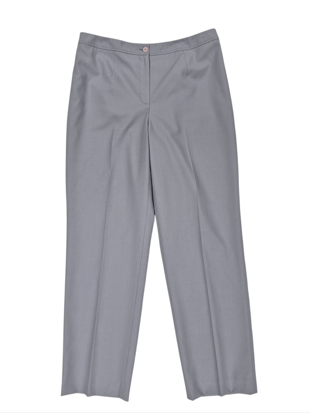 Talbots dress pants women's 12 gray wool silk blend straight leg high rise lined